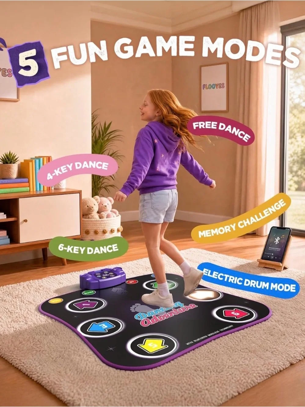 Flooyes Dancing Challenge Interactive Kids Dance Mat